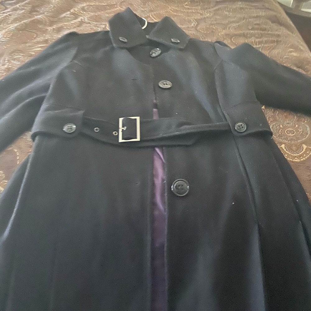 Steve Madden Black Wool Pea Coat